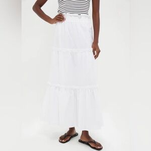 Tuckernuck Tiered Maxi Skirt in White Seersucker. Size XXXL, 18. Brand new!